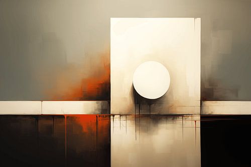 Abstract olieverfschilderij in vuur en vlam