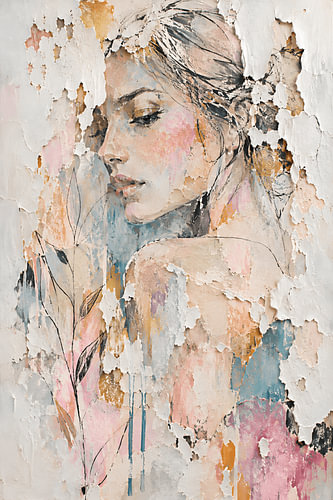 Mixed Media vrouw pastel