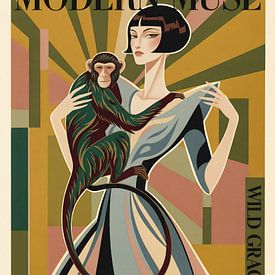 Muse moderne : Élégance Art déco et grâce sauvage sur Jan Keteleer