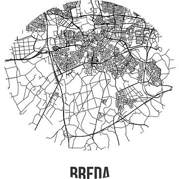 Breda (Noord-Brabant) | Landkaart | Zwart-wit van MijnStadsPoster
