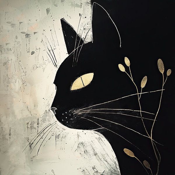 Modern Cat Art for Luxury Interior Decoration by Vlindertuin-Art