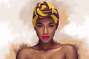 Femme avec un foulard coloré