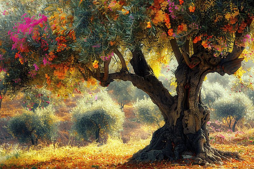 Bloeiende fruitboom in voorjaarstuin van Art & Soul Creations