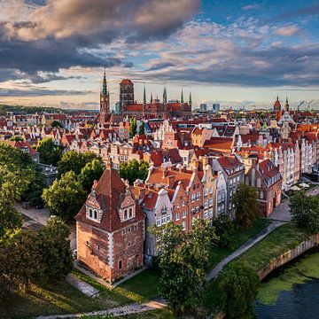 Oude stad van Gdansk, Polen van Michael Abid