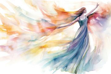 Der Tanz der Achtsamkeit | Achtsamkeitsmalerei von ARTEO Gemälde