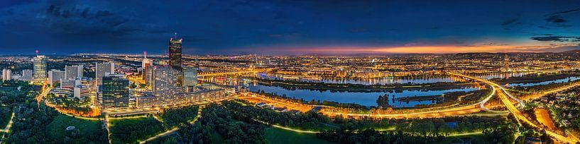 Skyline of the city of Vienna after sunset. by Voss Fine Art Fotografie