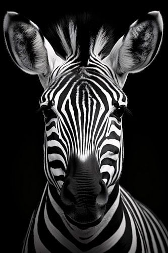 Minimalistisches Tier Portrait in Schwarz-Weiß