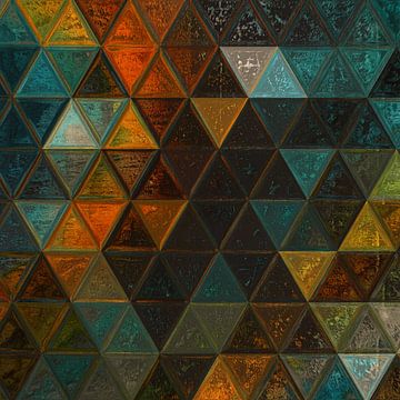 Mozaïek driehoek donkere kleuren #mosaic van JBJart Justyna Jaszke
