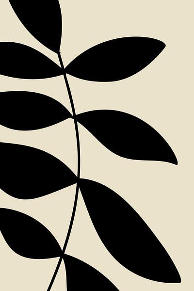 Basic Botanical Black Leaves no. 6 by Dina Dankers