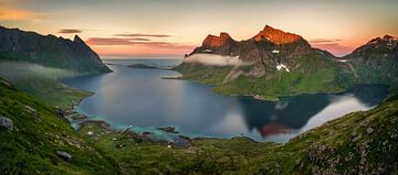 Kjerkfjorden Midnight Sun by Wojciech Kruczynski