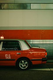Stedelijk symbool: rode taxi in Hongkong