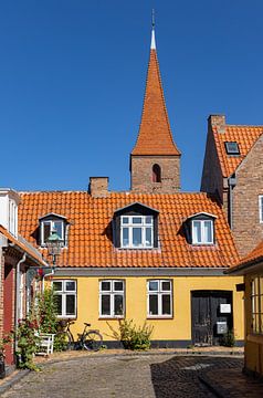 Straatje in Rønne op Bornholm, Denemarken