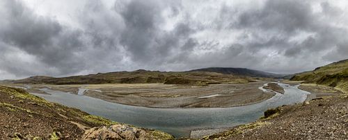 Fossa river in Iceland panorama by Sjoerd van der Wal Photography