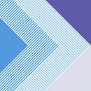 Abstract Retro Geometrie Blauw Grijs van FRESH Fine Art thumbnail