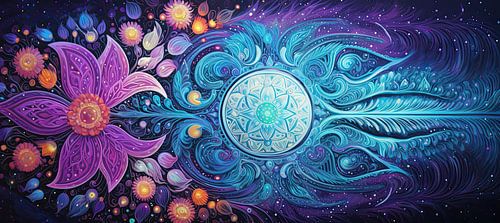 Mystische Blumenpracht von Abstraktes Gemälde