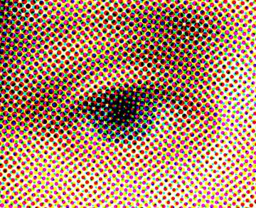 Œil dans une grille colorée. sur StudioMaria.nl