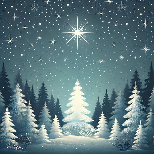 Arbres dans la neige sur HorizonArtistry