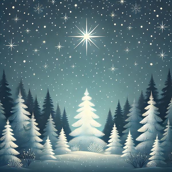 Trees in the snow by HorizonArtistry