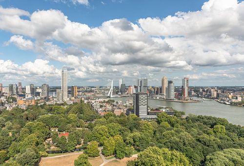 De Erasmusbrug vanaf de Euromast in Rotterdam