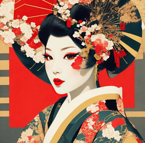 Abstrakte Geisha von Brian Morgan