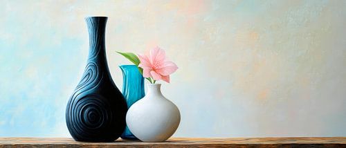 Vaasstilleven met bloeiende bloem