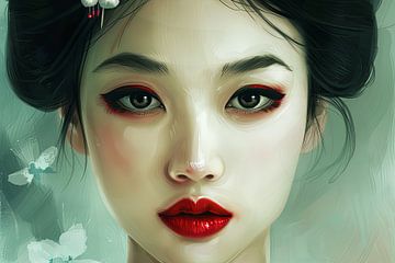 schilderachtig Japans beeld Geisha portret van Egon Zitter