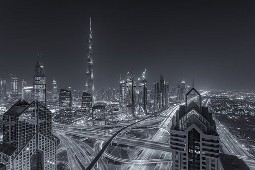 Dubaï de nuit - Burj Khalifa et centre-ville de Dubaï - 7