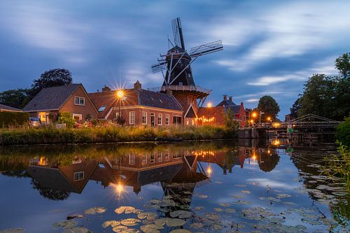 Blue hour at mill Onderdendam