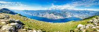 Panorama of the whole Lake Garda from Monte Baldo, Altissimo