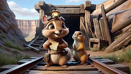 Adventurous chipmunk miner by artefacti