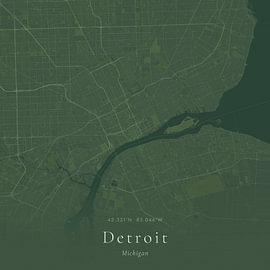 Vintage map of Detroit, United States by Prints of Place