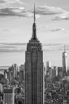 Empire State Building in zwart wit  van Thea.Photo