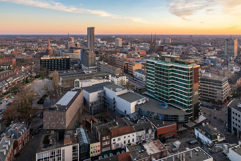 Zonsondergang centrum Eindhoven van Mitchell van Eijk