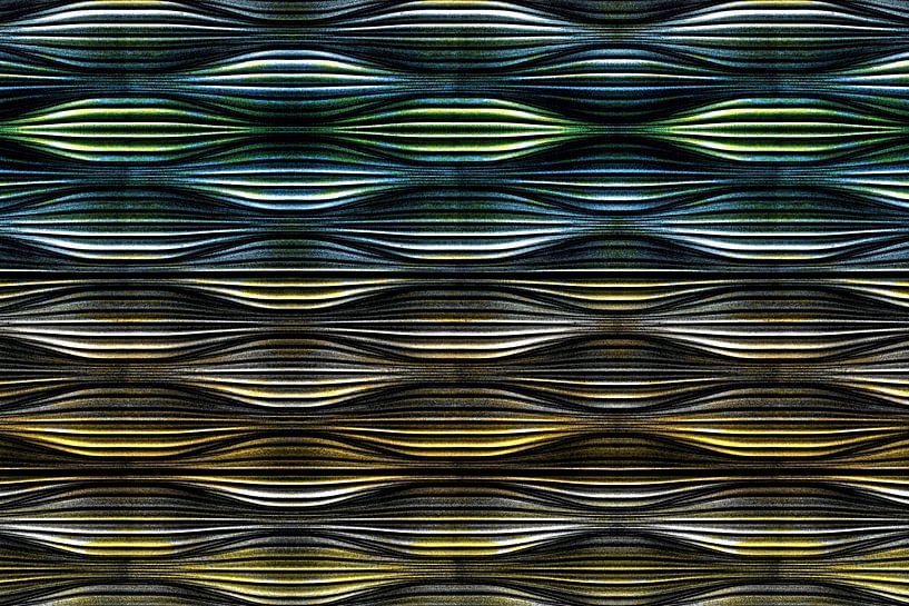 Abstracte Japanse Vormen Teal van FRESH Fine Art