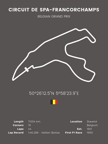 Formule 1 Circuit van Spa - Grand Prix van België van MDRN HOME