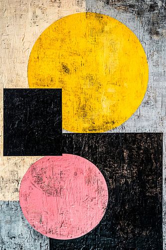 Œuvre d'art abstraite avec des formes et des couleurs
