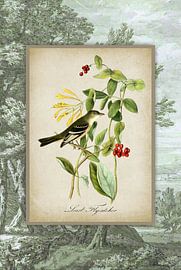 Vintage Single Bird Landscape van Behindthegray