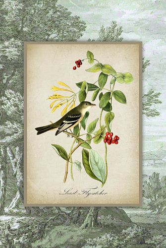 Vintage Single Bird Landscape by Behindthegray
