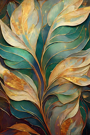 De magnifiques feuilles dans le style des vitraux
