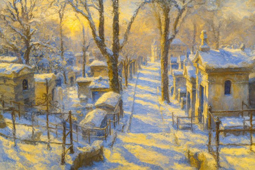 'Cimetière du Père-Lachaise' in winter by Geert Van Baelen