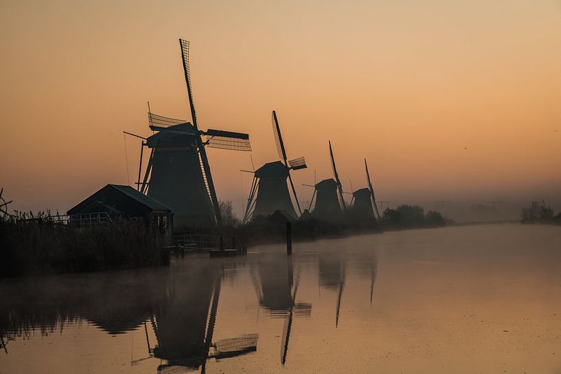 Sunrise at Kinderdijk by Koos de Vries