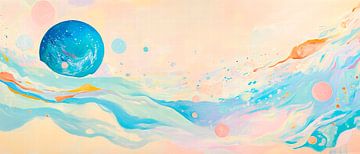 Abstract ruimtelijk landschap van Poster Art Shop
