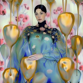 Mädchen in einer flüssigen Welt