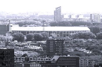 Rotterdamse Trots - De Kuip in Zwart-Wit of Stadionpark Skyline.