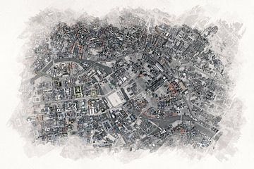 Map of Berlin Centre in 1953 by Aquarel Creative Design