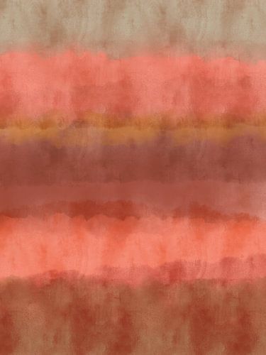 Kleurrijk abstract aquarel landschap in warme kleuren