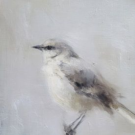 Minimalist bird portrait in soft tones by But First Framing