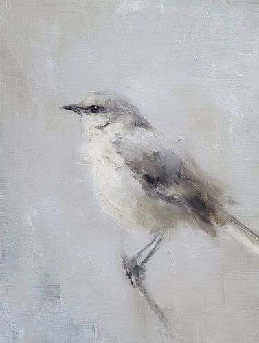 Minimalist bird portrait in soft tones
