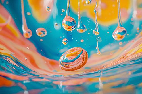 Kleurexplosie in water