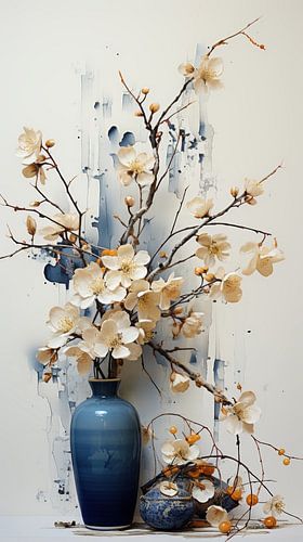 gedroogde bloemen in een Kintsugi vaas